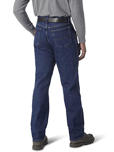 Wrangler Riggs Workwear mens Relaxed Fit Five Pocket jeans, Antique Indigo, 40W x 30L US