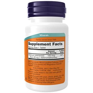 NOW Supplements, Selenium (L-Selenomethionine) 100 mcg, Essential Mineral*, 100 Tablets