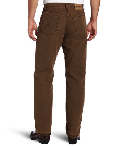 Wrangler Men's Rugged Wear Woodland Thermal Jean ,Night Brown,34x32