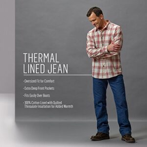 Wrangler Men's Rugged Wear Woodland Thermal Jean ,Night Brown,34x32