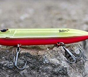 Heddon Super Spook Topwater Fishing Lure for Saltwater and Freshwater, Red Head, Super Spook (7/8 oz)