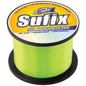 sufix superior 1/4-pound spool size fishing line (yellow, 10-pound)