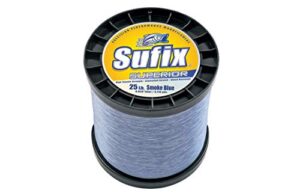 sufix superior spool size fishing line (smoke blue, 40-pound)