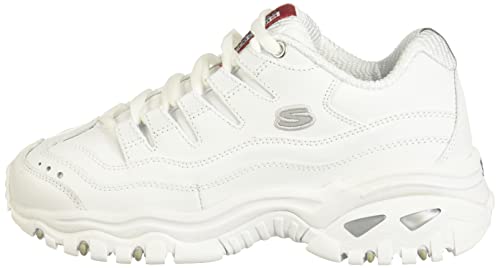 Skechers womens Energy fashion sneakers, White Mesh/Leather, 7.5 US