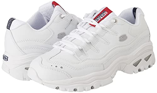 Skechers womens Energy fashion sneakers, White Mesh/Leather, 7.5 US