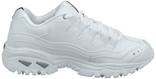 Skechers womens Energy fashion sneakers, White Mesh/Leather, 7.5 US
