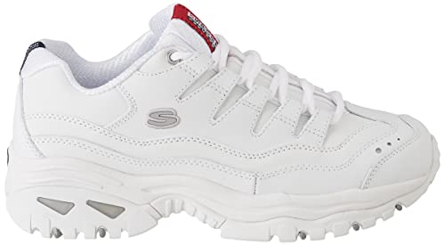 Skechers womens Energy fashion sneakers, White Mesh/Leather, 7.5 US