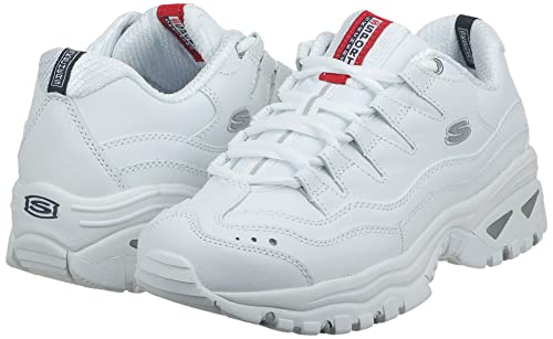 Skechers womens Energy fashion sneakers, White Mesh/Leather, 7.5 US