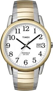 timex men's t2h311 easy reader 35mm two-tone stainless steel expansion band watch