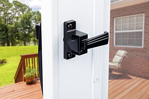 Wright Products V333BL Tie Down Push Button Door Latch for Screen and Storm Doors, Black