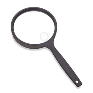 carson oversized 4.0 inch handheld 2x power magnifying glass with 3x spot lens and protective rim for reading fine print and other low vision tasks (ds-44gl)