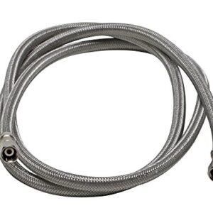 Fluidmaster 12IM72 Braided Stainless Steel Ice Maker Connector Water Line with Dual 1/4-In. x 1/4-In. Female Compression Threads, 6 Ft. (72-In.) Length