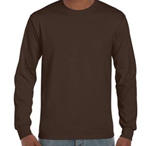 Gildan Ultra Cotton 6 oz. Long-Sleeve T-Shirt (G240)- DARK CHOCOLATE,L