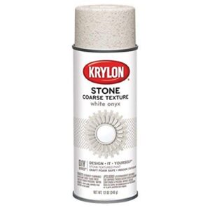 krylon k18213 coarse stone texture finish spray paint, white onyx, 12 ounce