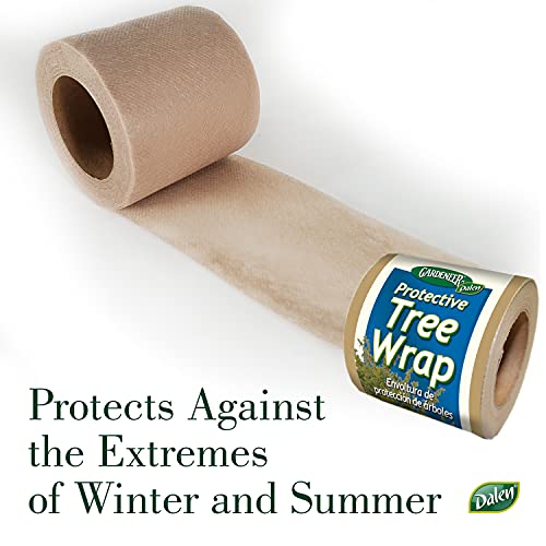 Dalen Protective Tree Wrap and Breathable Material – Non-Toxic and Reusable Protection – Stimulates Faster Growth and Healthier Trees – 3" Wide x 50' Long