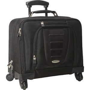 samsonite mobile office spinner wheeled briefcase, telescoping handle, black, one size