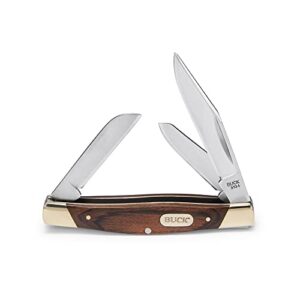 buck knives 373 trio 3-blade folding pocket knife with wood handle