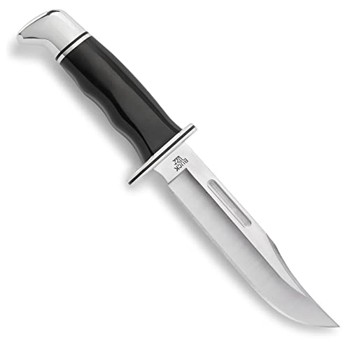 Buck Knives 119 Special Fixed Blade Hunting Knife, 6" 420HC Blade, Black Phenolic Handle with Leather Sheath