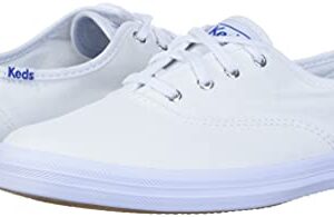 Keds Women's Champion Original Canvas Lace-Up Sneaker, White, 7 M US