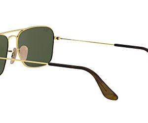 Ray-Ban RB3136 Caravan Square Sunglasses, Gold Havana/G-15 Green, 58 mm