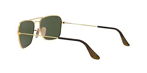 Ray-Ban RB3136 Caravan Square Sunglasses, Gold Havana/G-15 Green, 58 mm