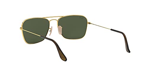 Ray-Ban RB3136 Caravan Square Sunglasses, Gold Havana/G-15 Green, 58 mm