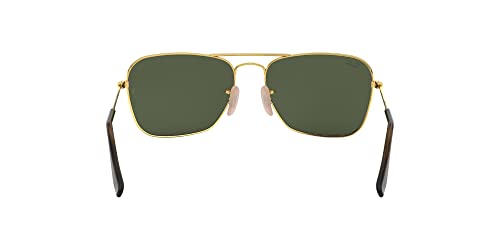 Ray-Ban RB3136 Caravan Square Sunglasses, Gold Havana/G-15 Green, 58 mm