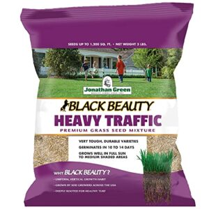 jonathan green (10970) black beauty heavy traffic grass seed - cool season lawn seed (3 lb)