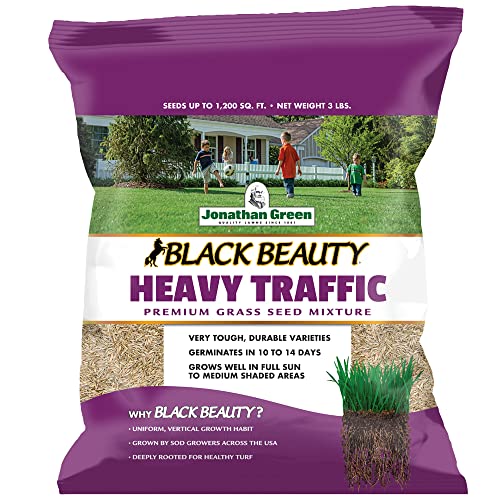 Jonathan Green (10970) Black Beauty Heavy Traffic Grass Seed - Cool Season Lawn Seed (3 lb)