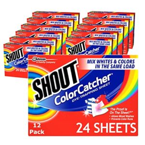 shout color catcher sheets for laundry, maintains clothes original colors, 24 count