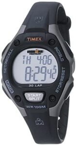 timex women's ironman 30-lap digital quartz mid-size watch, black/gray - t5e961