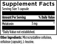 Designs for Health Melatonin 3mg - For Adults - Vegetarian + Non-GMO (60 Capsules)