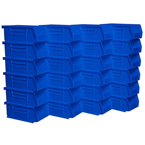 Akro-Mils 30220 AkroBins Plastic Hanging Stackable Storage Organizer Bin, 7-Inch x 4-Inch x 3-Inch, Blue, 24-Pack