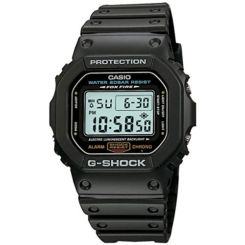 Casio Men's G-Shock Quartz Watch with Resin Strap, Black, 20 (Model: DW5600E-1V)