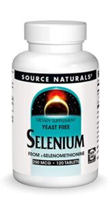 source naturals selenium, yeast free 200 mcg from l-selenomethionine - 120 tablets