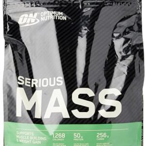 Optimum Nutrition Serious Mass Weight Gainer Protein Powder Vitamin C Zinc and Vitamin D for Immune Support Vanilla 12 Pound (Packaging May Vary)