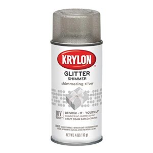 krylon i00402 glitter aerosol spray, shimmering silver