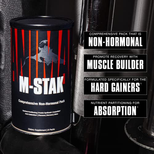 Animal M-Stak - Non-Hormonal Hard Gainers Muscle Building Stack with Energy Complex - 21 Count