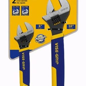 IRWIN VISE-GRIP Adjustable Wrench Set, SAE, 6-Inch & 10-Inch, 2-Piece (2078700) , Blue