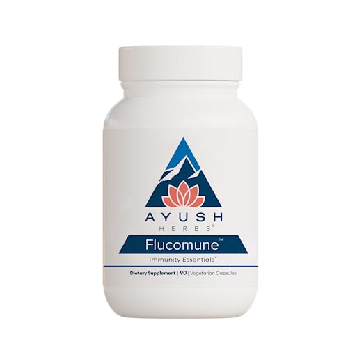 Ayush Herbs Flucomune, All-Natural Ayurvedic Herbal Supplement, Promotes Healthy Lung & Nasal Function, Doctor-Formulated, 90 Vegetarian Capsules