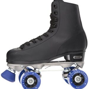 CHICAGO SKATES Men's Classic Roller Skates - Premium Black Quad Rink Skates - Size 8