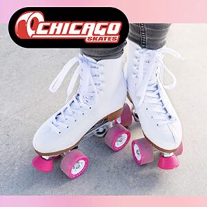Chicago Women's and Girl's Classic Roller Skates - Premium White Quad Rink Skates