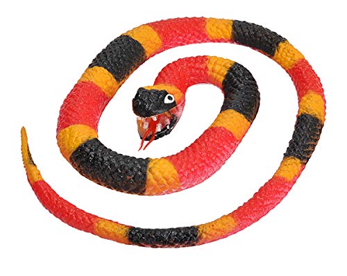 Wild Republic Coral Snake, Rubber Snake Toy, Gifts for Kids, Educational Toys, 26 inches