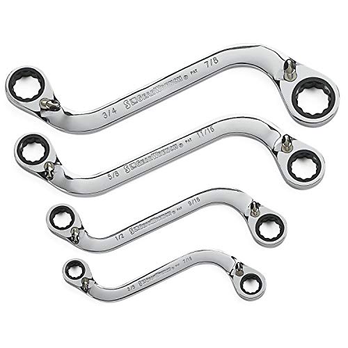 GEARWRENCH 4 Pc. 12 Pt. Reversible S-Shape Double Box Ratcheting Wrench Set, SAE - 85399