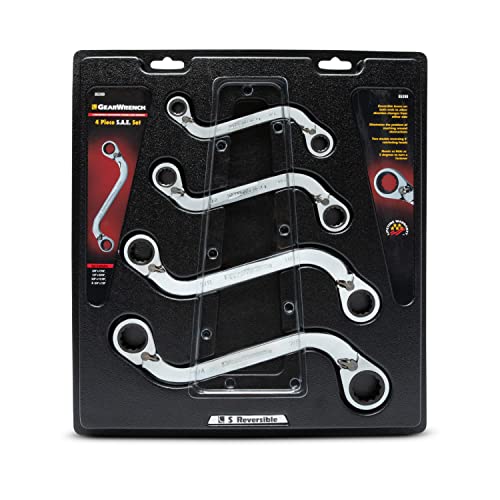 GEARWRENCH 4 Pc. 12 Pt. Reversible S-Shape Double Box Ratcheting Wrench Set, SAE - 85399