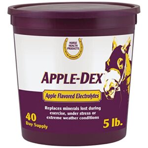 horse health apple-dex apple flavored electrolytes for horses, replaces minerals lost during exercise, under stress or extreme weather conditions, 5 pound