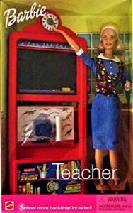 barbie teacher doll w/ school room backdrop
