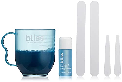 Bliss Poetic Waxing At Home Wax Kit - 5.3 Fl Oz - Microwavable Stripless Wax Hair Removal Kit - Fragrance Free - Safe for All Skin Types - 6 PC Set