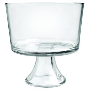 anchor hocking presence trifle footed dessert bowl, crystal clear glass -