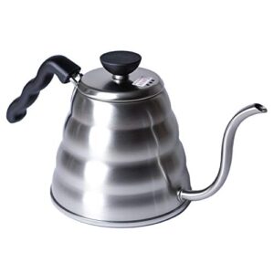 Hario V60 "Buono" Drip Kettle Stovetop Gooseneck Coffee Kettle 1.2L, Stainless Steel, Silver